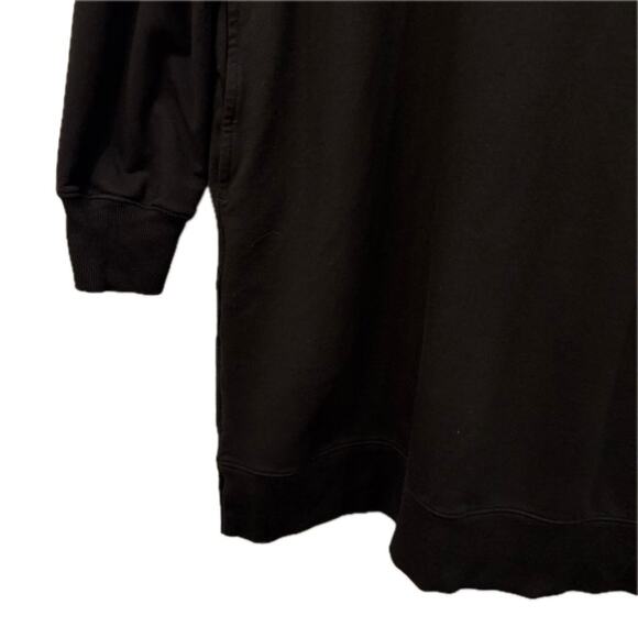The Drop Hooded Sweatshirt Dress Womens Medium Black Long Sleeve Knee Length - Picture 3 of 7